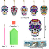 4 Pieces 5D Diamond Painting Keychains Kits Diamond Art Key Chains , DIY Art Key Pendant Ornament Art Crafts Decor