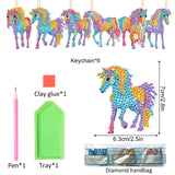 6 Pieces 5D Diamond Painting Keychains Kits Diamond Art Key Chains , DIY Art Key Pendant Ornament Art Crafts Decor