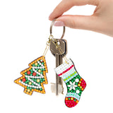 4 Pieces 5D Diamond Painting Keychains Kits Diamond Art Key Chains , DIY Art Key Pendant Ornament Art Crafts Decor