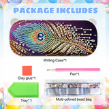 DIY Diamond Painting Stationery Box Kit|Peacock Feather
