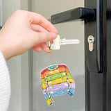 4 Pieces 5D Diamond Painting Keychains Kits Diamond Art Key Chains , DIY Art Key Pendant Ornament Art Crafts Decor