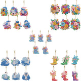 6 Pieces 5D Diamond Painting Keychains Kits Diamond Art Key Chains , DIY Art Key Pendant Ornament Art Crafts Decor