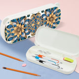DIY Diamond Painting Stationery Box Kit|Blue Yellow Flowers