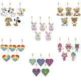 5 Pieces DIY Diamond Painting Keychains Kit, 5D Special Shaped Diamond Diamond Art Key Chain Ornaments, Creative Handmade Gifts