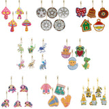 4 Pieces 5D Diamond Painting Keychains Kits Diamond Art Key Chains , DIY Art Key Pendant Ornament Art Crafts Decor