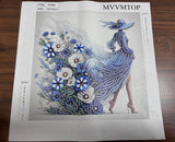 MVVMTOP Diamond Art Painting Kit-Blue Dress Lady