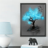 Full Diamond Painting kit - The reflection of the bright blue tree