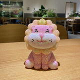 19cm high cute pink lion (with glue tools)