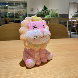 19cm high cute pink lion (with glue tools)
