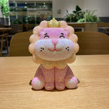 19cm high cute pink lion (with glue tools)