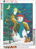 Full Diamond Painting kit - Christmas snowman and squirrel