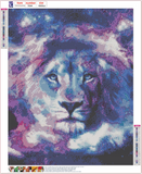 Full Diamond Painting kit - Lion starry sky