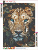 Full Diamond Painting kit - Leopard on the flowers