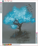 Full Diamond Painting kit - The reflection of the bright blue tree