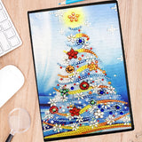 DIY Diamond Painting Notebook - Christmas tree (With lines)