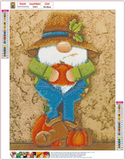 Full Diamond Painting kit - Christmas gnome in farm outfit