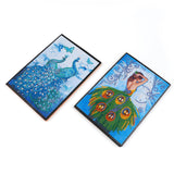 DIY Diamond Painting Notebook - Peacock and girl (No lines)