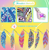 6 Pcs DIY Feather Diamond Painting Bookmark