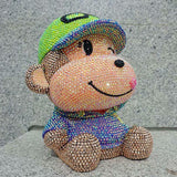 23cm high DIY cute monkey (with glue tools) - Hibah-Diamond painting art studio