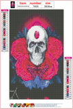 Full Diamond Painting kit - Skeleton wearing ruby