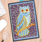 DIY Diamond Painting Notebook - Owl (With lines)