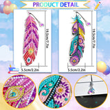 2 Pcs DIY Feather Diamond Painting Bookmark