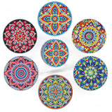 6 Pcs Diamond Painting Mandala Coasters with Holder