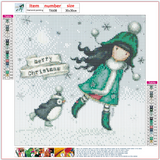 Full Diamond Painting kit - Gorjuss girl - Merry Christmas (The Ice Dance)