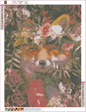 Full Diamond Painting kit - Fox and flower