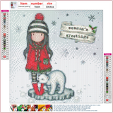 Full Diamond Painting kit - Gorjuss girl - Sprinkles Of Christmas Magic (Snowglobe)