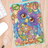 DIY Diamond Painting Notebook - Owl (No lines)