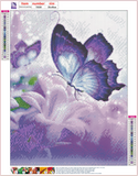 Full Diamond Painting kit - Purple butterfly and flower