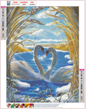 Full Diamond Painting kit - Romantic swans