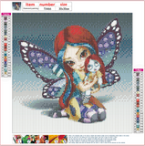 Full Diamond Painting kit - Butterfly Elf and Doll