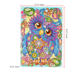 DIY Diamond Painting Notebook - Owl (No lines)