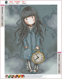 Full Diamond Painting kit - Gorjuss girl - The Clock