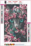 Full Diamond Painting kit - Cat on flowers