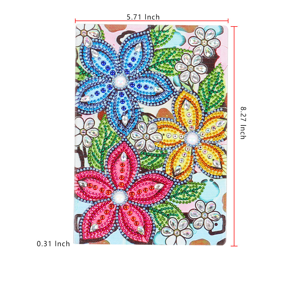 Ctosree 4 Pack 5D Diamond Art Notebook Painting Kits Flower