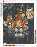 Full Diamond Painting kit - Tiger and flower