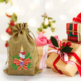 5D diamond painting Christmas decoration Linen candy bag gift bag - Hibah-Diamond painting art studio