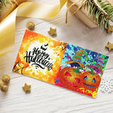 5D DIY Diamond Painting Greeting Card - Halloween (4 pcs) - Hibah-Diamond painting art studio