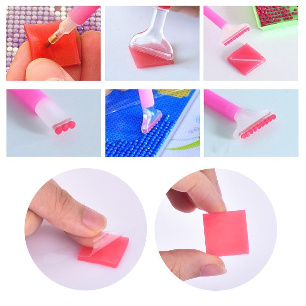 Glue Clay Diamond Painting Tool DIY Crafts Point Drill Glue Clay Box (Red)