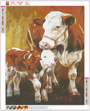 Full Diamond Painting kit - Cow mother and son