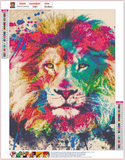 Full Diamond Painting kit - Colored lion