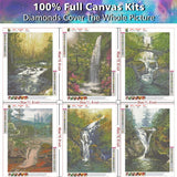 6 Pcs Sets Full Diamond Painting kit - Scenic Waterfall (30x40cm)