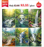 6 Pcs Sets Full Diamond Painting kit - Scenic Waterfall (30x40cm)