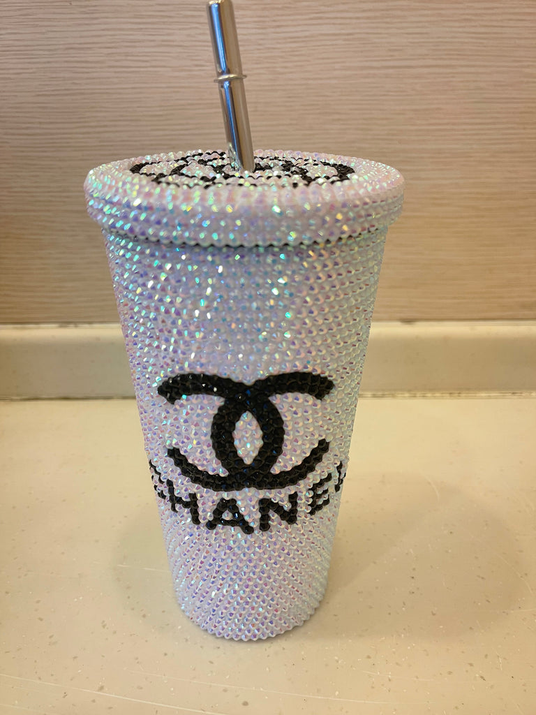 Filled Rhinestone tumbler / bling cup with no glue required / easy