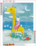 Full Diamond Painting kit - Giraffe and white rabbit