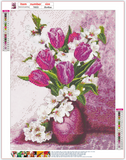 Full Diamond Painting kit - Beautiful flowers on vase