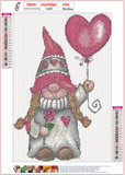 Full Diamond Painting kit - Christmas dwarf holding a love ball